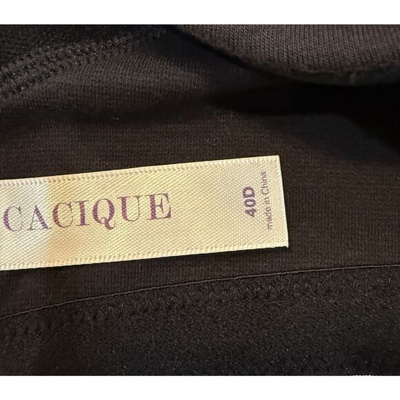 Cacique Cotton No Wire Bra 40D Black Comfort Wireless Soft Molded Pads Support - Picture 5 of 6